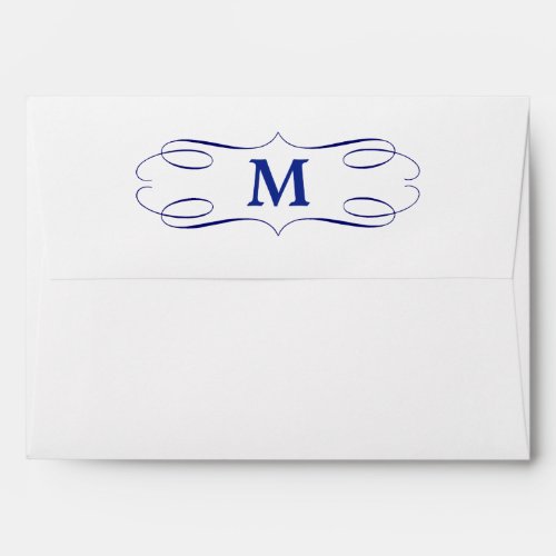 Royal Blue Swirl Monogram Envelope