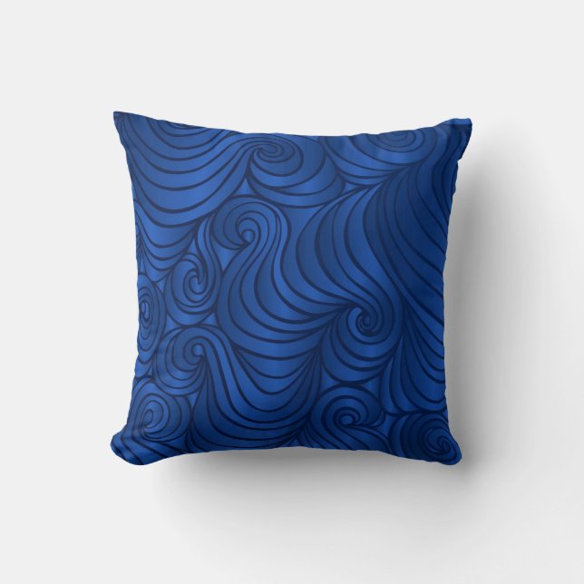 Royal Blue Swirl Pillow (Front)