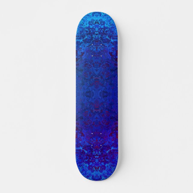Royal Blue Teal Gemstone  Skateboard (Front)