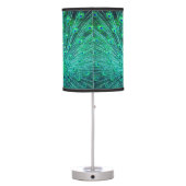 Royal Blue Teal Green Peacock Table Lamp (Back)