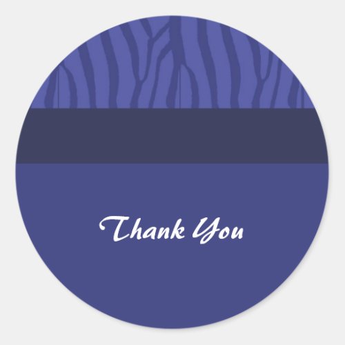 Royal Blue Thank You Classic Round Sticker