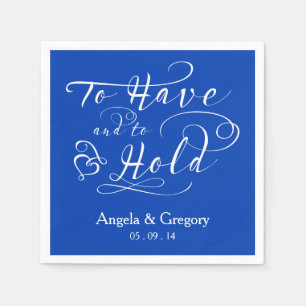 Royal Blue To Have To Hold Personalized Wedding Napkins