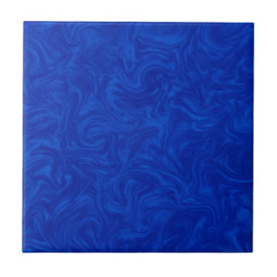 Royal Blue Tonal Abstract Swirled Background Ceramic Tile