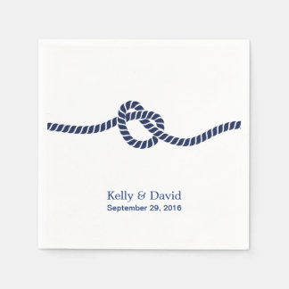 Royal Blue Tying the Knot Wedding Napkins