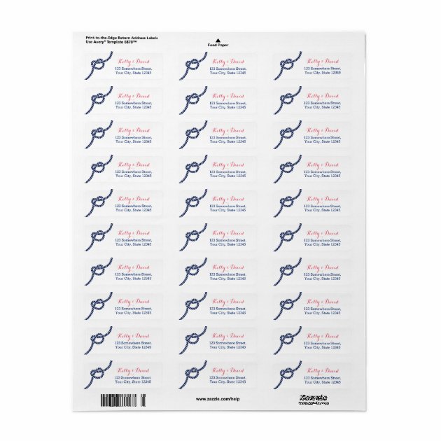 Royal Blue Tying The Knot Wedding Return Address Label