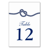 Royal Blue Tying the Knot Wedding Table Numbers