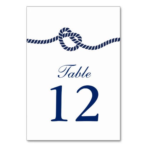 Royal Blue Tying the Knot Wedding Table Numbers