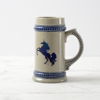 Royal Blue Unicorn Grey/Blue Stein