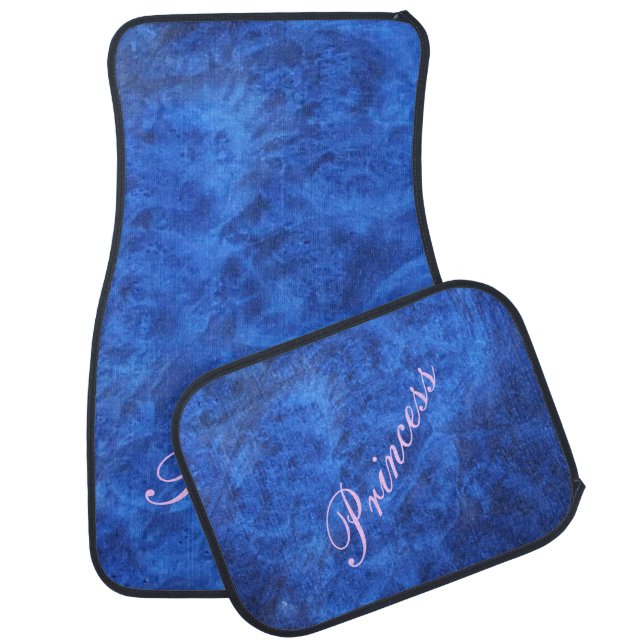Royal Blue Velvet-Look Car Mats *Personalize* (Set)