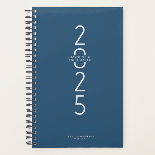 Royal Blue Vertical Modern Year Weekly Planner (Front)