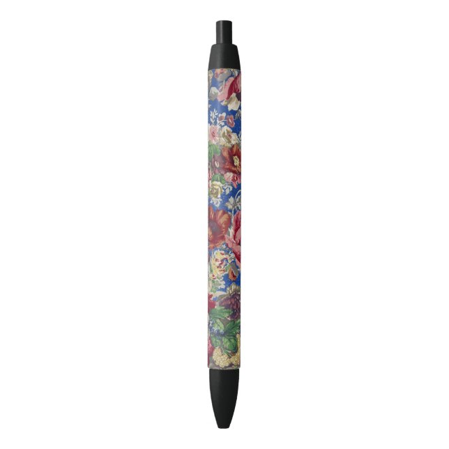Royal Blue Victorian Rose Ornamental Pattern Pen (Front Vertical)