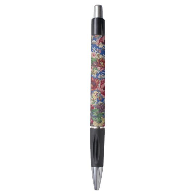 Royal Blue Victorian Rose Ornamental Pattern Pen (Front Vertical)