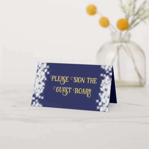 Royal Blue Vintage Boho Quinceaera Spanish Place Card