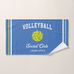 Royal Blue Volleyball Social Club Custom Name Hand Towel