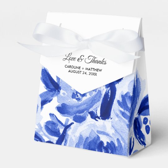 Royal Blue Watercolor Fl Wedding Favor Bo Zazzle Royal Blue Watercolor Fl Wedding Favor Bo