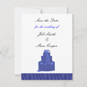 Royal Blue Wedding Cake Save the Date