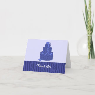 Royal Blue Wedding Cake Thank You Card