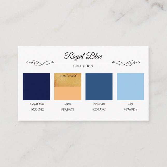 Royal Blue Wedding Collection Color Swatch Card (Front)