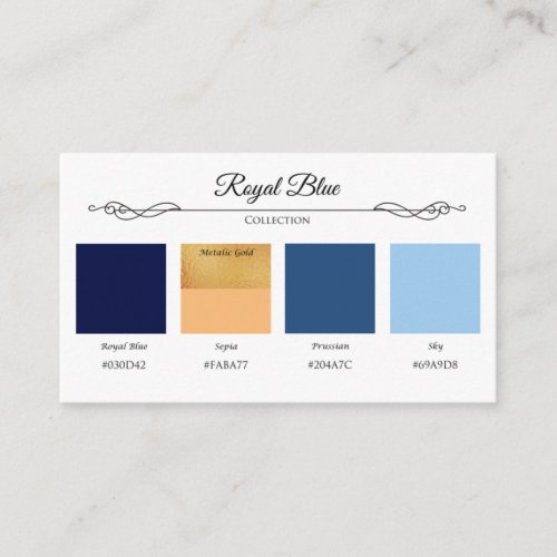 Royal Blue Wedding Collection Color Swatch Card