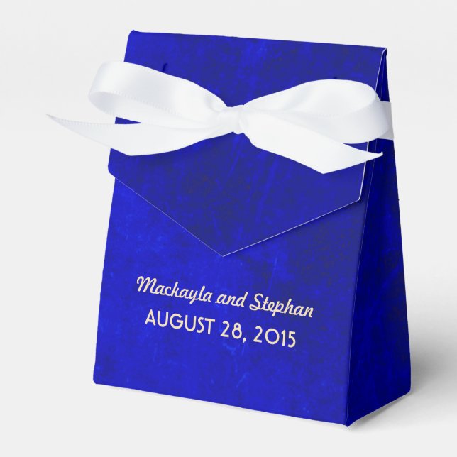 royal blue wedding favor boxes (Front Side)