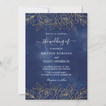 royal blue wedding invitation