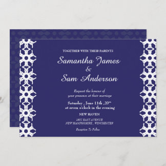 Royal Blue Wedding Invitation Card