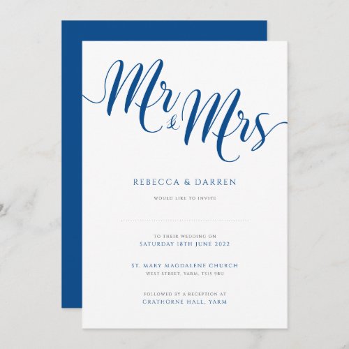 Royal Blue Wedding Invitations