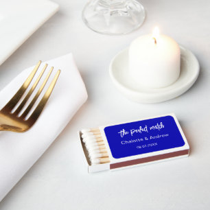 Royal blue wedding perfect match matchbox