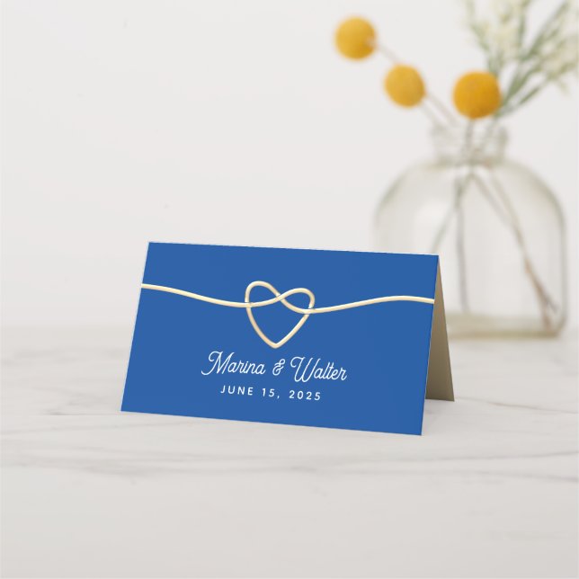 Royal Blue Wedding Place Card (Back)