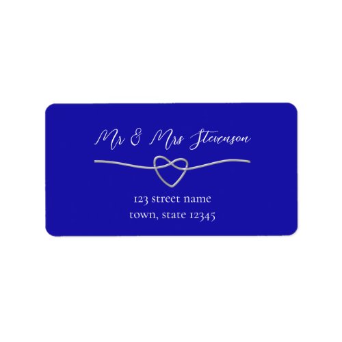 Royal Blue Wedding Return Address Label
