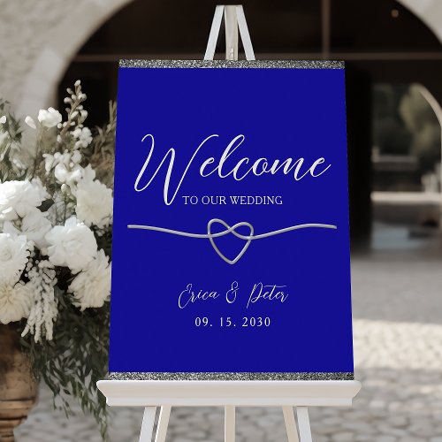 Royal Blue Wedding Welcome Poster