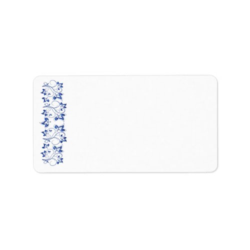 Royal Blue White Address Label _ Blank