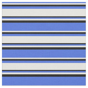 Royal Blue, White, and Black Colored Pattern Fabric