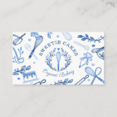 Royal Blue & White Baking & Cooking Utensil Bakery Business Card (Front)