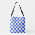 Royal Blue White Checkerboard Pattern Crossbody Bag at Zazzle