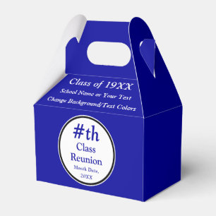 Royal Blue, White, Class Reunion Gift Bag Ideas, Favor Boxes