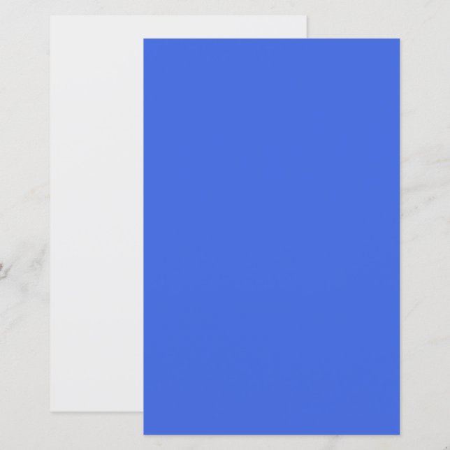Royal Blue & White Custom Paper Sheet (Front/Back)