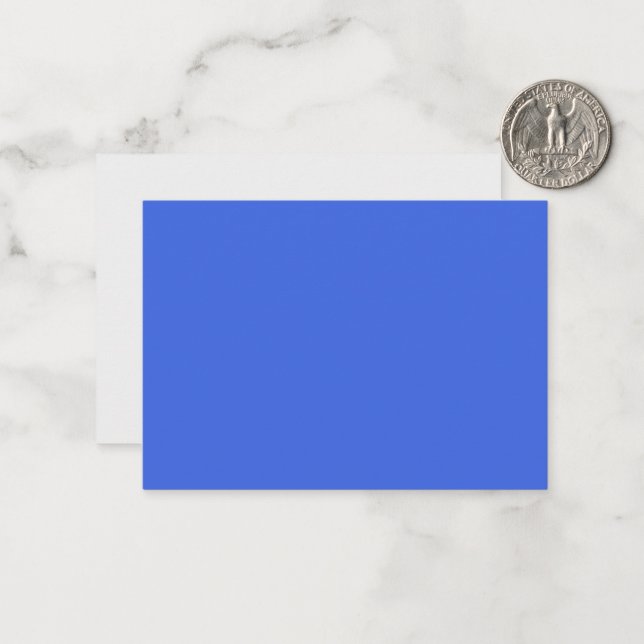 Royal Blue & White Flat Note Card – Customizable (Front/Back In Situ)