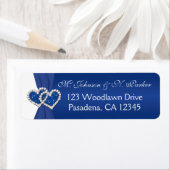 Royal Blue White Hearts Return Address Label (Insitu)