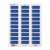Royal Blue White Hearts Return Address Label (Full Sheet)