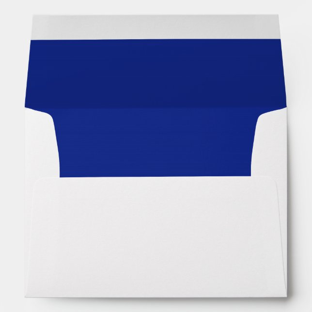 Royal Blue White Invitation Envelope (Back (Bottom))