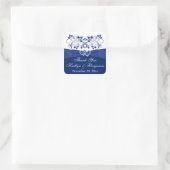 Royal Blue, White Joined Hearts Favor Sticker (Bag)
