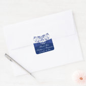 Royal Blue, White Joined Hearts Favor Sticker (Envelope)