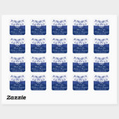Royal Blue, White Joined Hearts Favor Sticker (Sheet)