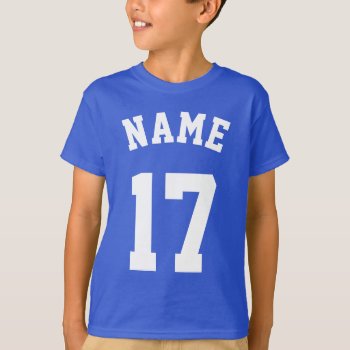 Royal Blue & White Kids | Sports Jersey Design T-shirt by Sports_Jersey_Design at Zazzle