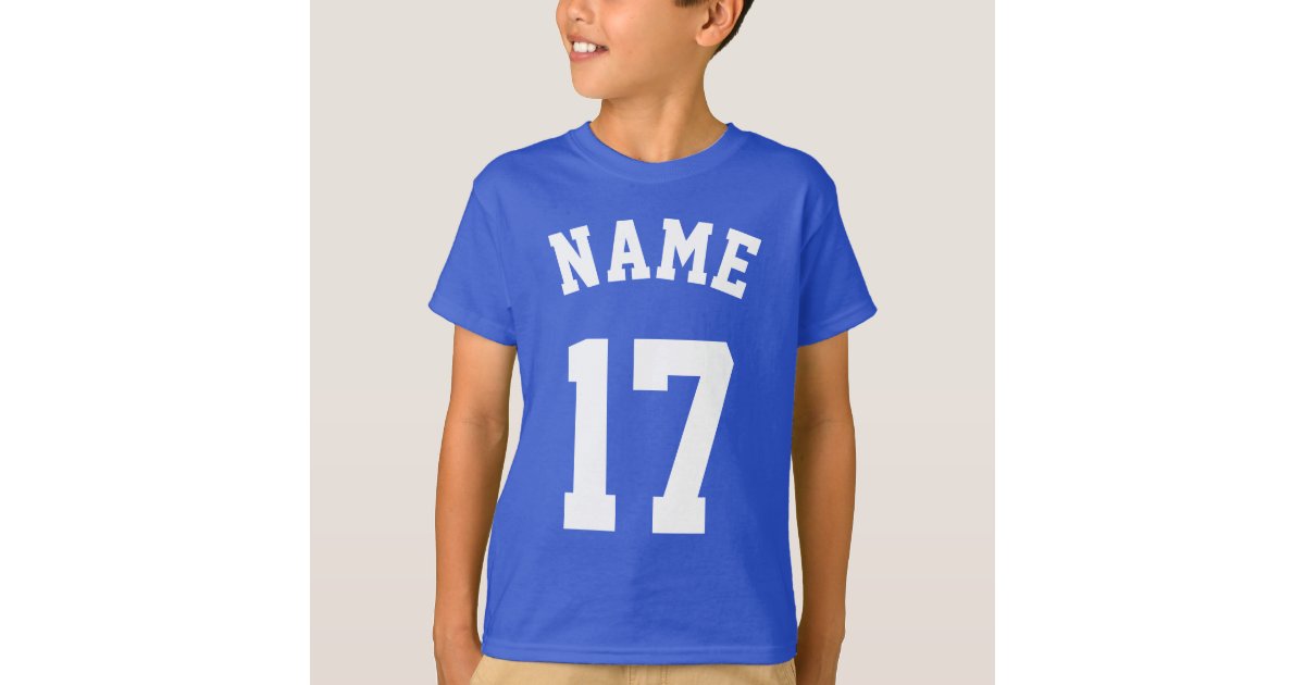 Royal Blue & White Kids, Sports Jersey Design T-Shirt
