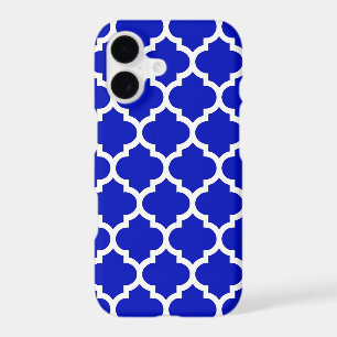 Royal Blue White Moroccan Quatrefoil Pattern #5 iPhone 17 Case