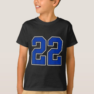 Royal Blue White Number 22 Jersey Player Uniform # T-Shirt