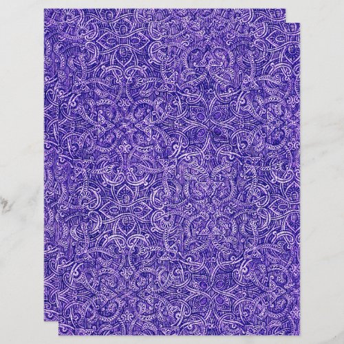 Royal blue white ornate pattern scrapbook paper