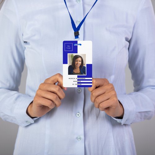 Royal blue white profile photo business corporate badge